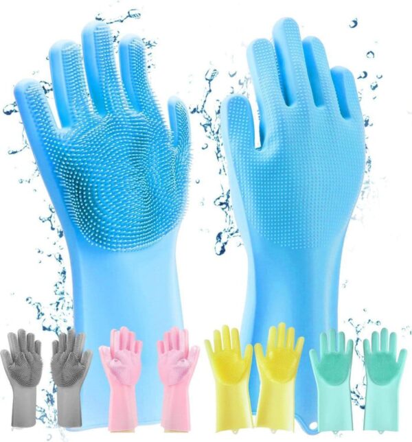 2pcs - Silicone Washing Full Finger Gloves