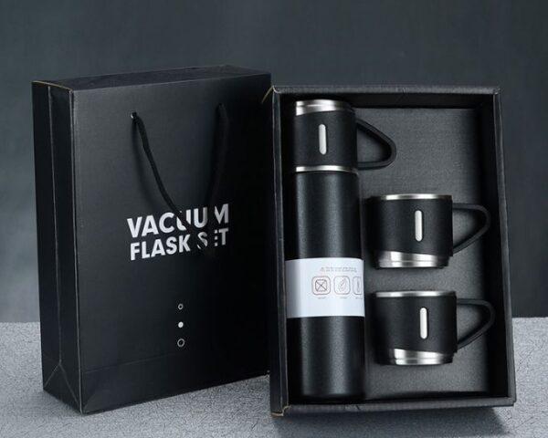 Stainless Steel Vacuum Flask Set 500ML With 2Cups
