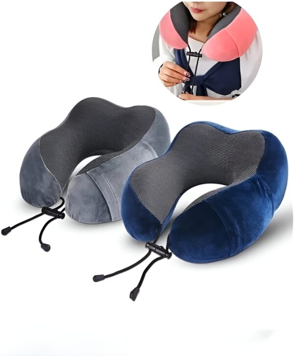 U Shaped Travel Pillow Memory Foam Neck And Head Support (random color)