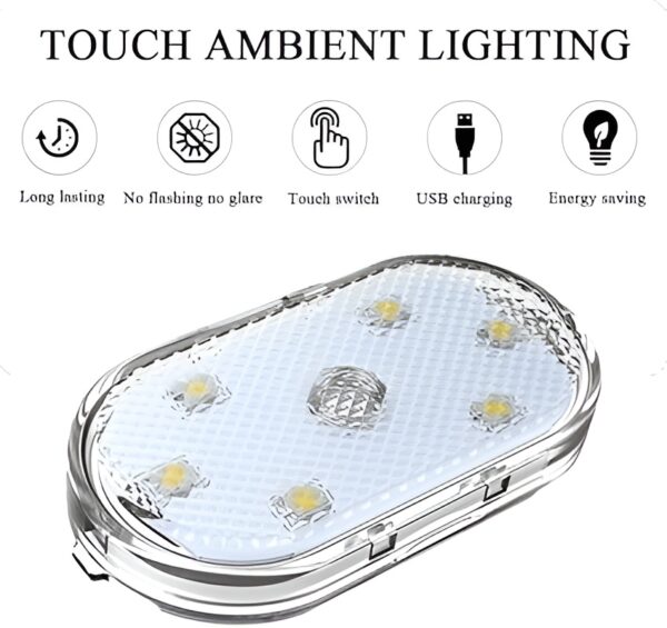 Universal RGB Touch Car Led Interior Lights, USB Rechargeable - Image 3