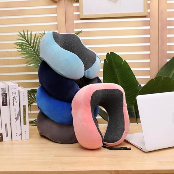 U Shaped Travel Pillow Memory Foam Neck And Head Support (random color) - Image 8