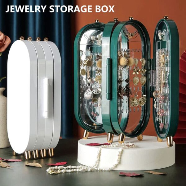 Screen Folding Jewelry Box Jewellery Box Organiser with Mirror