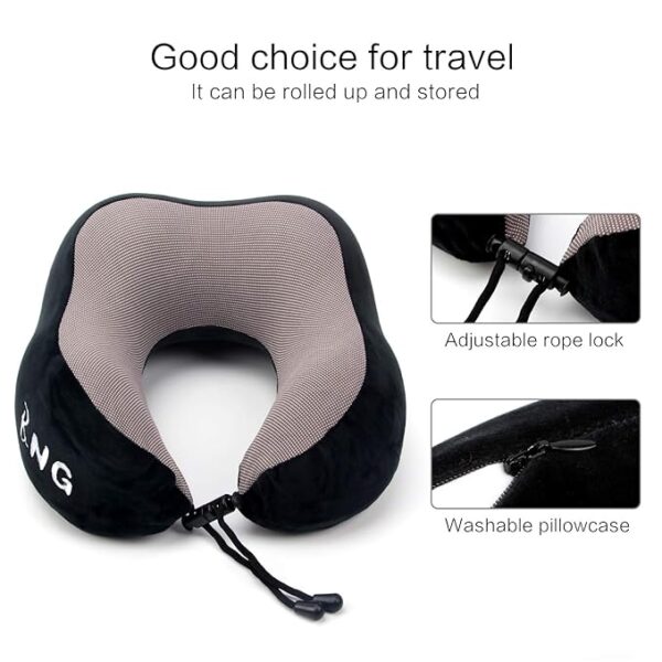 U Shaped Travel Pillow Memory Foam Neck And Head Support (random color) - Image 5