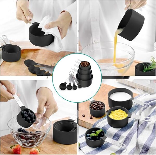 8PCS Measuring Cups Spoons Set For Baking Cake Pastry Cooking Utensils Stainless Steel Handle - Image 10