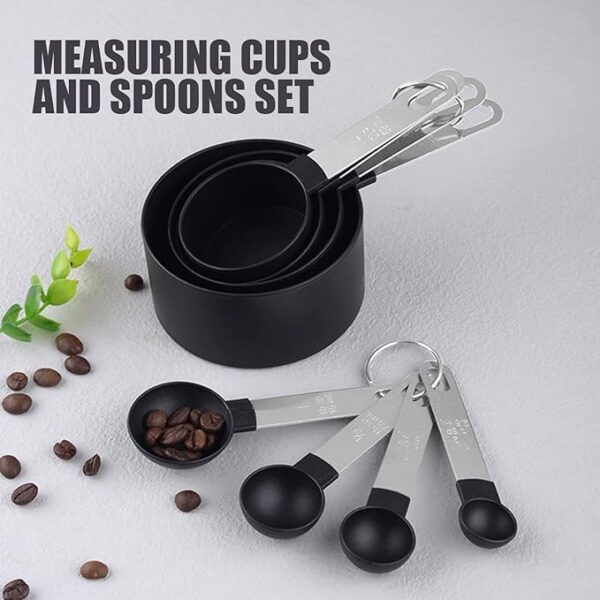 8PCS Measuring Cups Spoons Set For Baking Cake Pastry Cooking Utensils Stainless Steel Handle