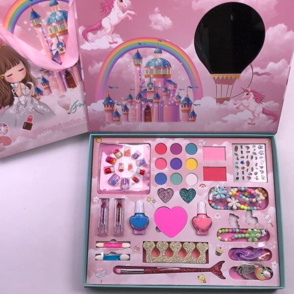 Beauty Makeup Kit for Doll Girls Children's Cosmetics Bag Set