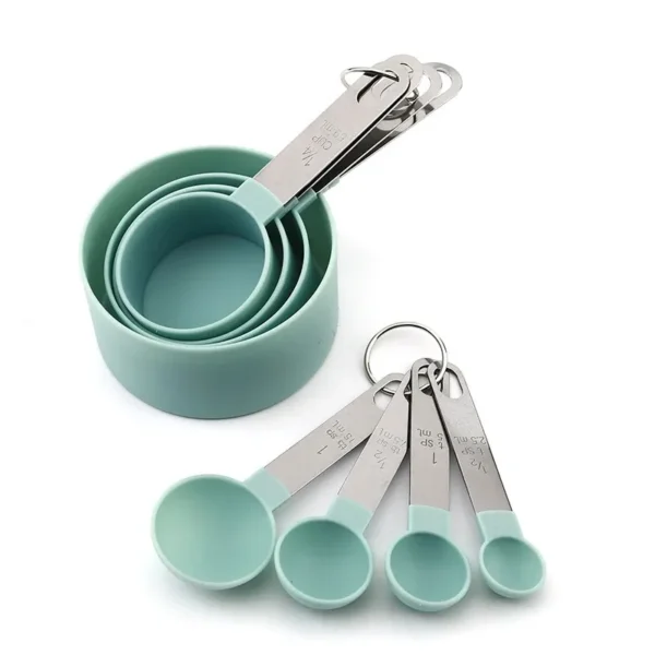 8PCS Measuring Cups Spoons Set For Baking Cake Pastry Cooking Utensils Stainless Steel Handle - Image 6