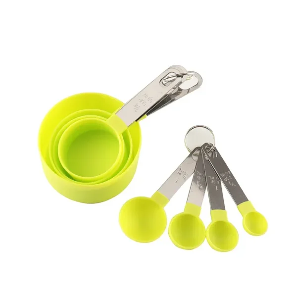 8PCS Measuring Cups Spoons Set For Baking Cake Pastry Cooking Utensils Stainless Steel Handle - Image 3