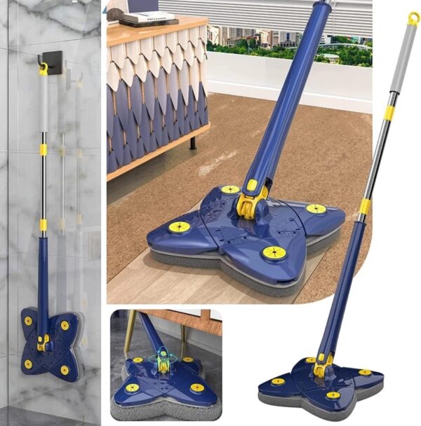 Cleaning X Mop 360° Rotatable Adjustable Corner Mop Self Squeezing Wringing Mop