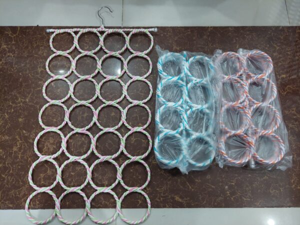 Multipurpose Scarf Hanger / Organizer Holder with 28 Holes Ideal for Hanging ties, mufflers, belts, Dupatta - Image 2