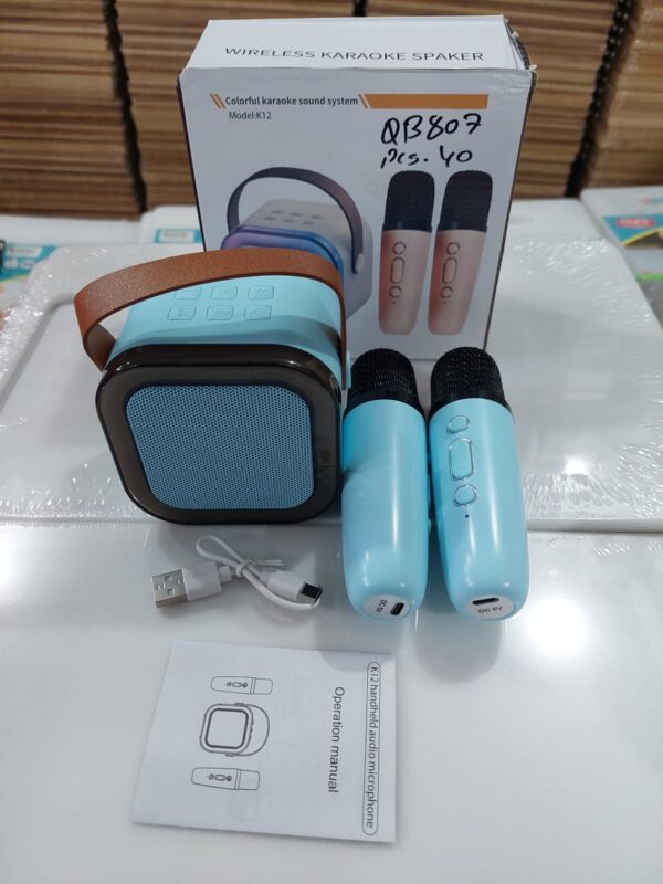 Mini Portable Karaoke Bluetooth Speaker with 2 Mic Audio Integrated - Image 2