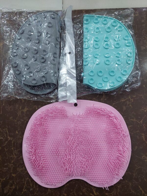 Shower Foot & Back Scrubber Mat, Wall Stick Suction Silicone Bathroom Scrubber - Image 2