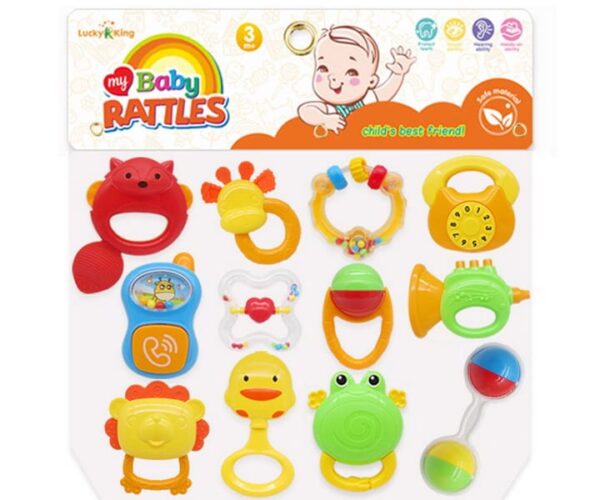 My Baby Rattles Set (12 Pcs) New-born Hand Bells Baby Toys 0-12 Months