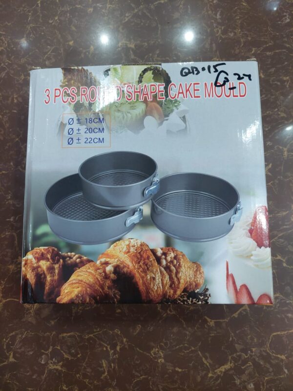 Set of 3 Nonstick Round Shape Cake Mould Cake Pan for Baking Cake at home - Image 2