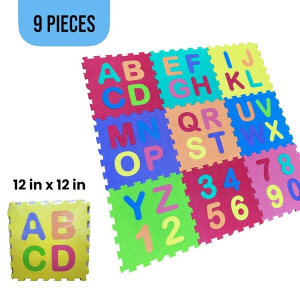 9mm Puzzle 9 PCS ABC-123 | Alphabets Foam Puzzle Mat for Children's