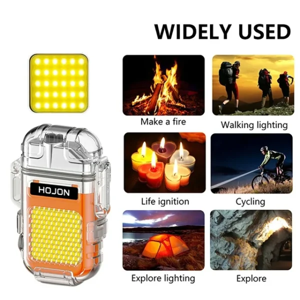 Transparent ARC Electric Lighter USB Camping COB Light Rechargeable Waterproof - Image 8