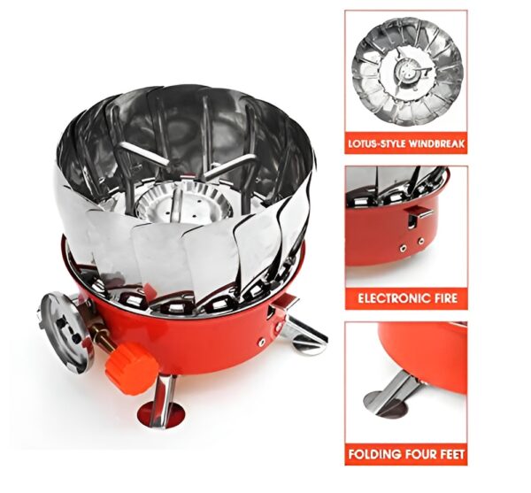 Outdoor Round Windproof camping stove | Mini Gas Stove For Camping And Cooking - Image 11