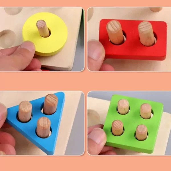 Wooden Fishing Four Post | Geometric Shape Sorter With Magnetic Fishing Game - Image 5