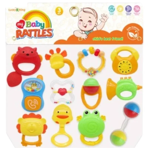 My Baby Rattles Set (12 Pcs) New-born Hand Bells Baby Toys 0-12 Months - Image 7