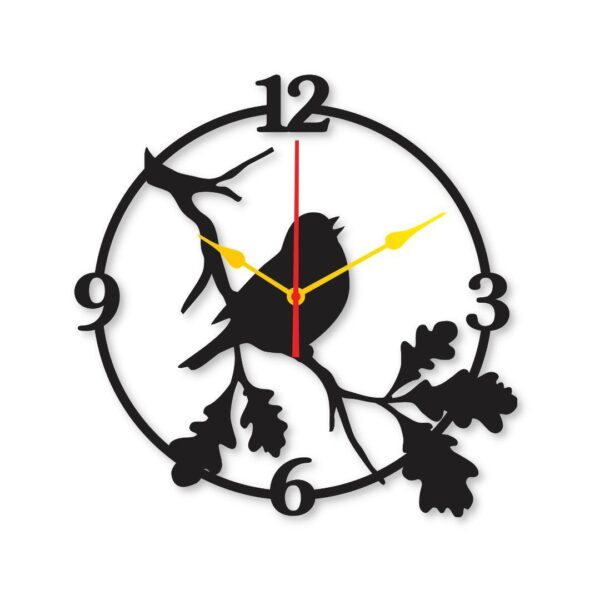 Sparow dial 12x12 Wall Clock I Wall clocks for bedroom I Quartz Watch DIY Design  black color - Image 2