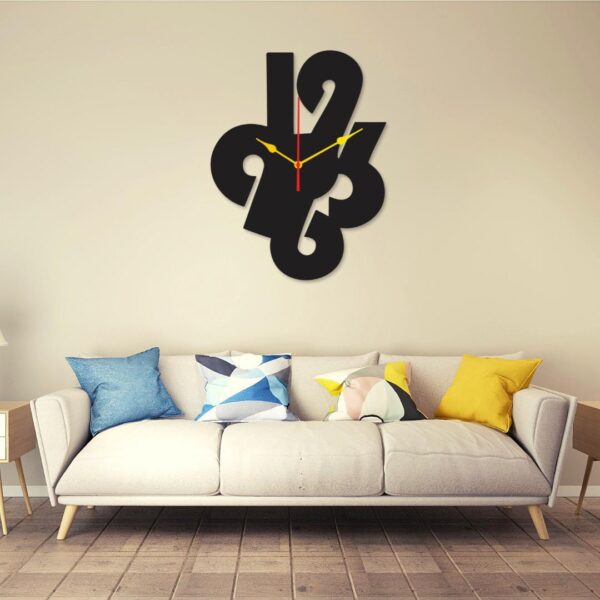 Digit dial 12x12 Wall Clock I Wall clocks for bedroom I Quartz Watch DIY Design black color