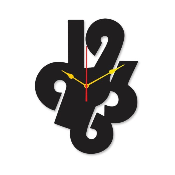 Digit dial 12x12 Wall Clock I Wall clocks for bedroom I Quartz Watch DIY Design black color - Image 2