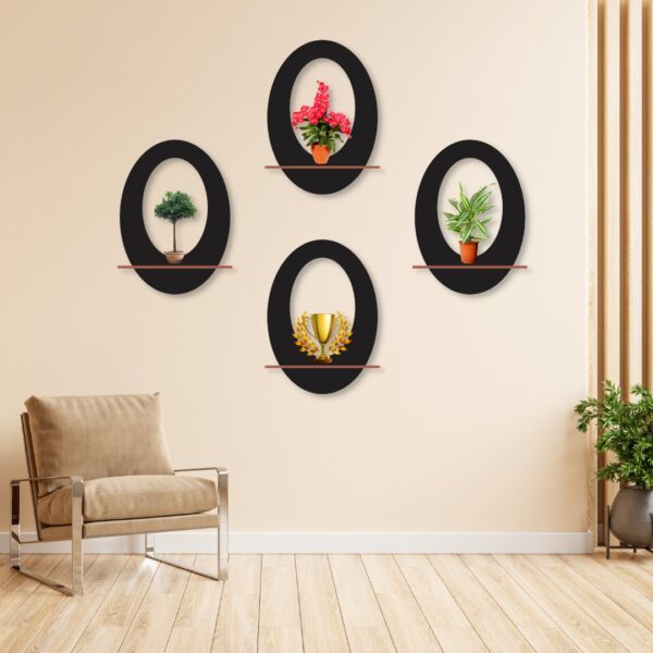 Oval shelves Pack of Four wall art Style Modern Design Decoration