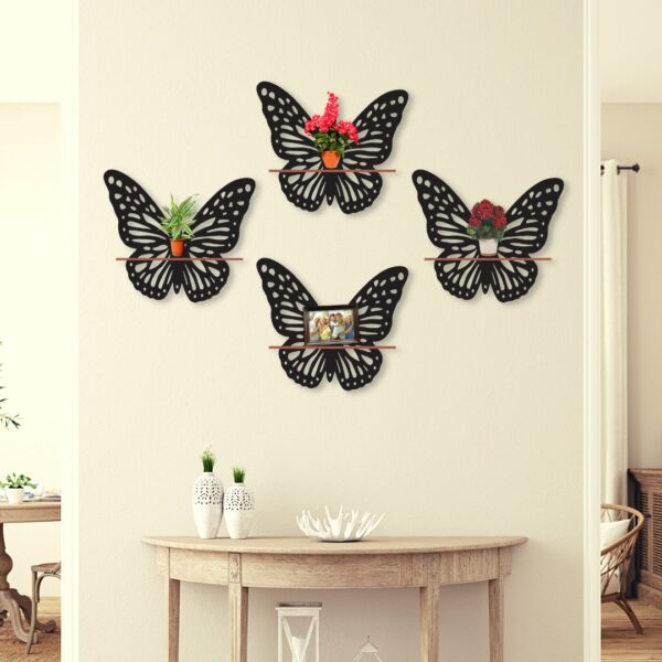 beautiful Butterfly shelves Pack of Four wall art Style Modern Design Decoration - Image 2