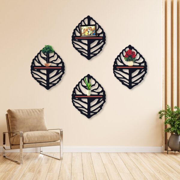 (Pack of 4)Round leaf  shelves  Art Home Decorations - Image 2