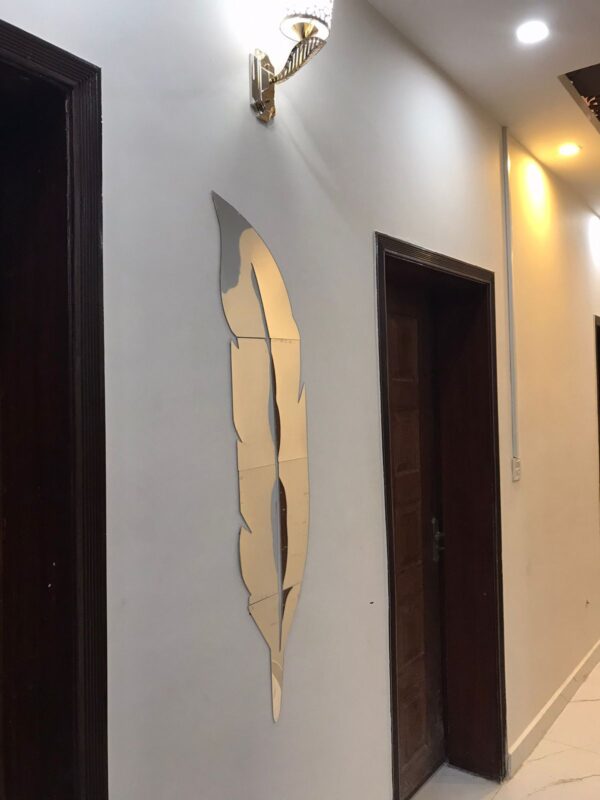 Silver Leaf Mirror silver Home Wall art - Image 3