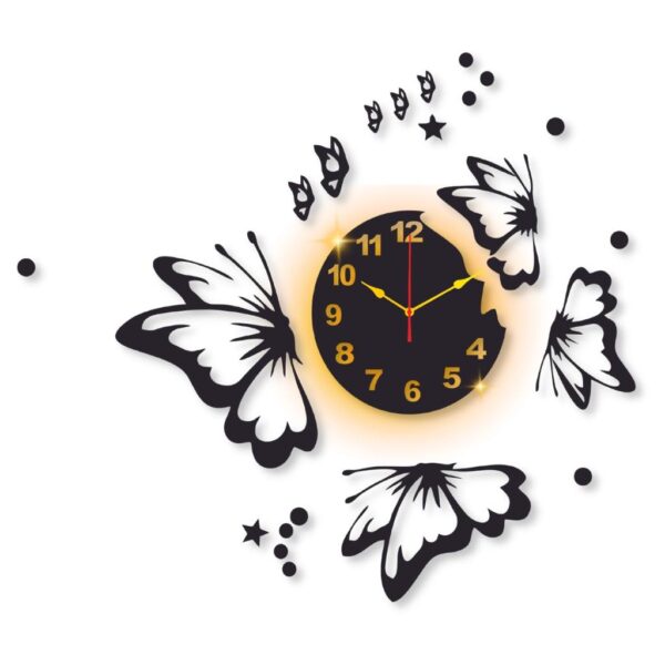 Butterfly clock with light DIY clock - Image 2